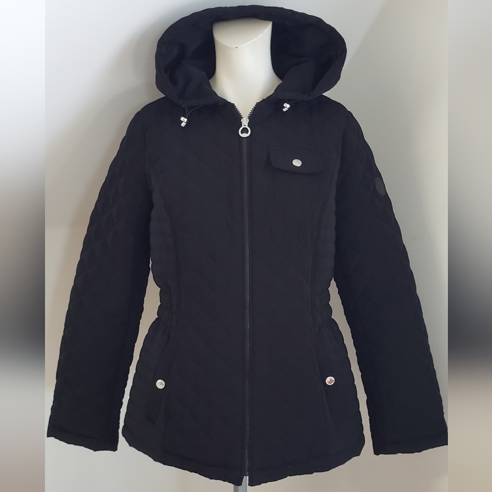 LAUNDRY BY SHELLI SEGAL Women's 3/4 Quilted Lined Hooded Jacket , Medium